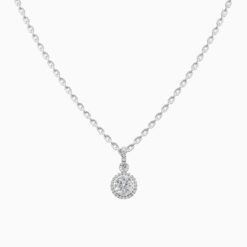 Silara Silver White Stone Pendant 1