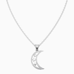 Silver Half Moon and Star Pendant